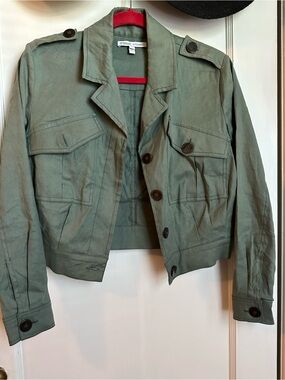 Derek Lam Olive Green Cropped Military Field Jacket